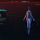 A screenshot of an in-game menu in Cyberpunk 2077 shows off cybernetic implants.